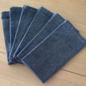 (6)Denim Dinner Napkins. Picnic Country Home